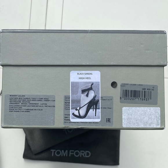 NWT TOM FORD LEATHER TASSLE ANKLE STRAP SANDALS HEEL - Picture 8 of 12